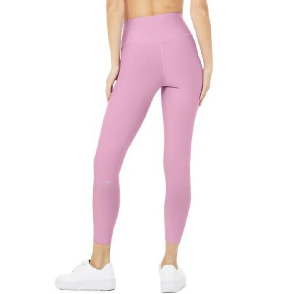 Alo 7/8 High-Waist Airlift Leggings Pink Lavender Hi-Rise Waisted Skinny Tights